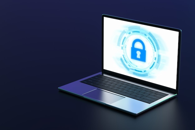 computer notebook with keypad lock for online security