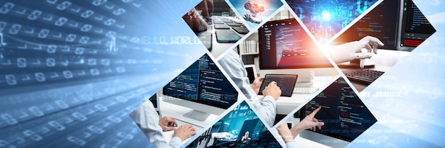 Computer programming coding and AI artificial intelligence NLP data development