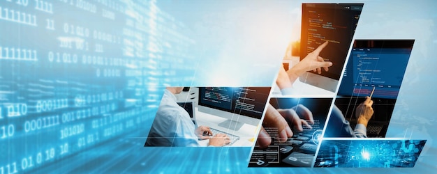 Computer programming coding and AI artificial intelligence NLP data development