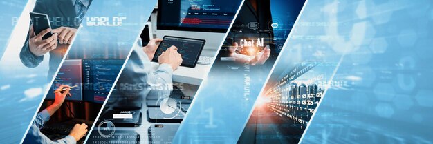 Computer programming coding and AI artificial intelligence NLP data development