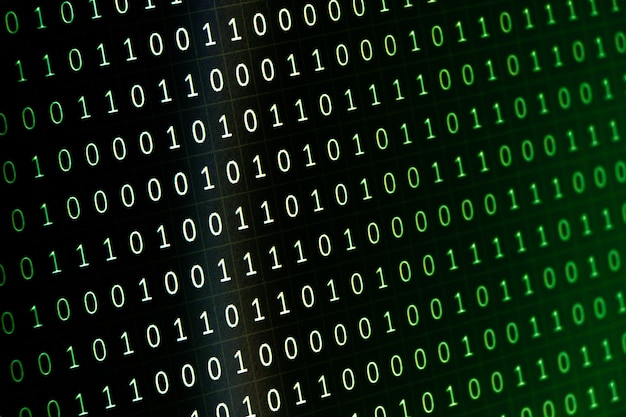 computer screen rows and columns of zeroes and ones binary number
