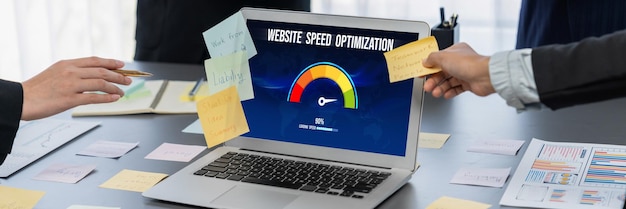 Computer software evaluating website loading speed brisk