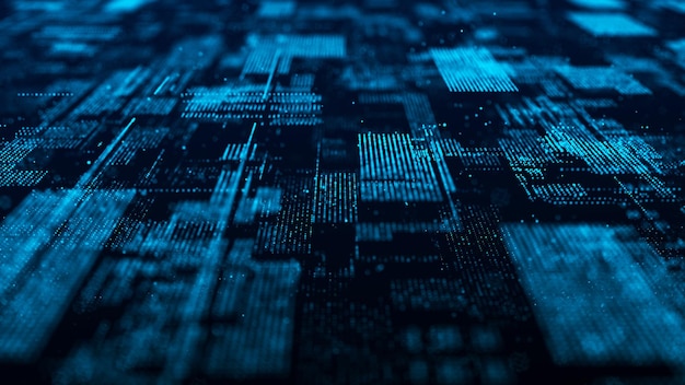 computer technology background digital data flow network connection structure big data visualization 3d rendering