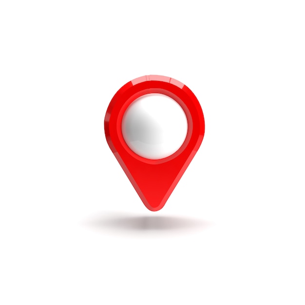 Con trỏ GPS màu đỏ. Con trỏ bản đồ màu đỏ. được cô lập. kết xuất 3D. Hình minh họa kết xuất 3D.