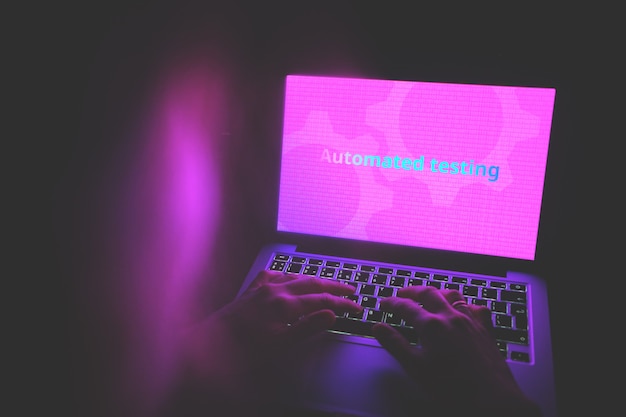 concept automated testing in programming and coding.