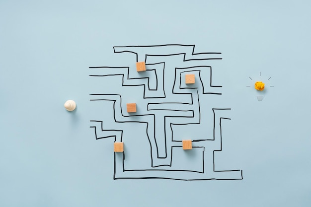 conceptual image of brainstorming and effort to achieve your goals and ambitions