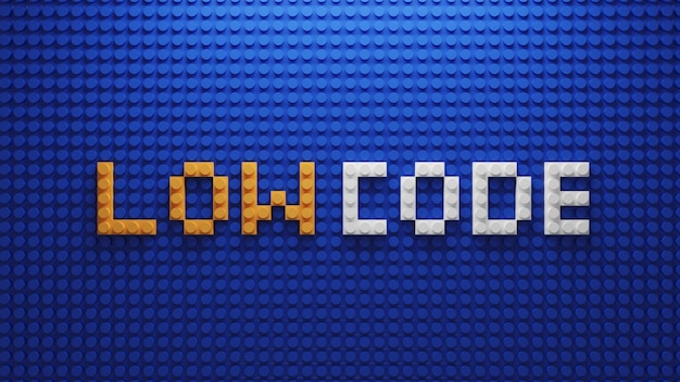 Conceptual image of lowcode as a block toy combination 3d rendering