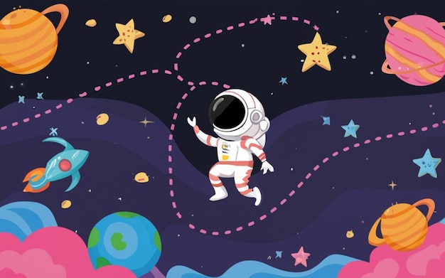 Cosmic Whimsy Playful Space Background