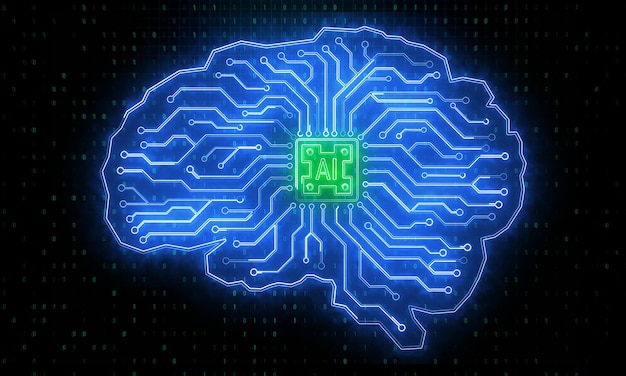 Creative circuit brain backdrop