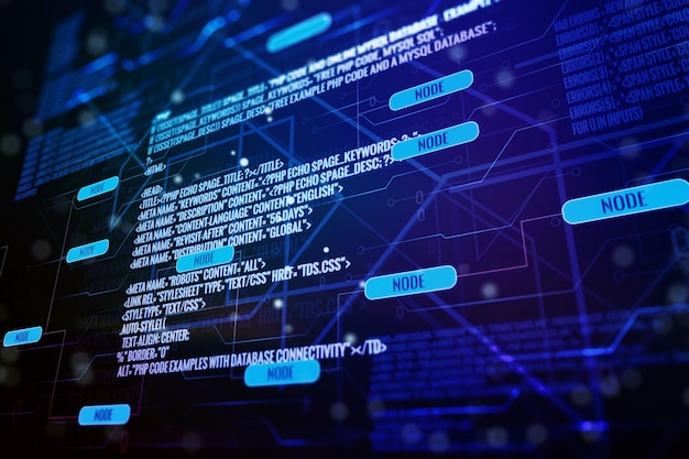 creative coding concept illustration 3d rendering