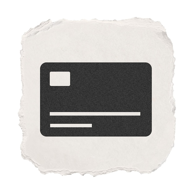Credit card png icon sticker ripped paper design transparent background