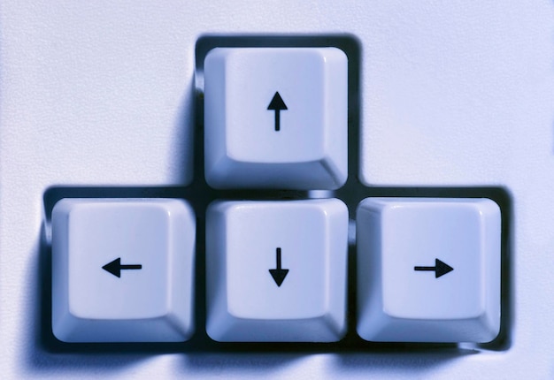 Cursor arrows on computer keyboard