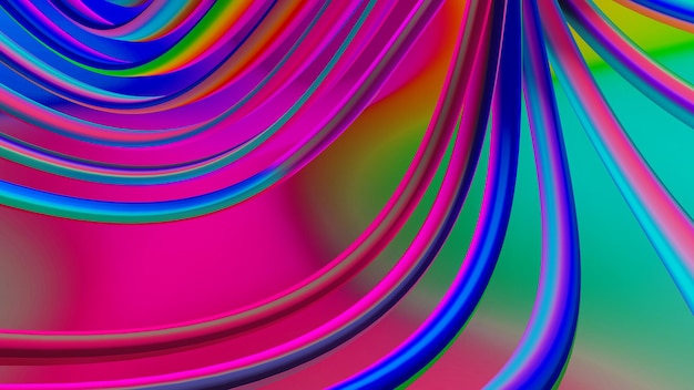 Curve Gradient colorful background 3D rendering