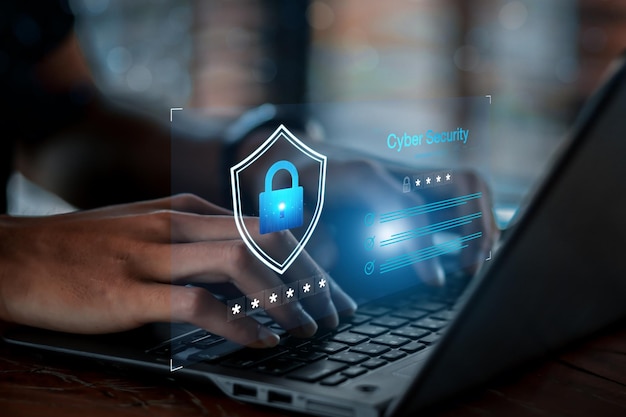 cyber security concept login user identification information security and encryption secure internet