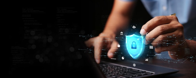 cyber security concept login user identification information security and encryption secure internet