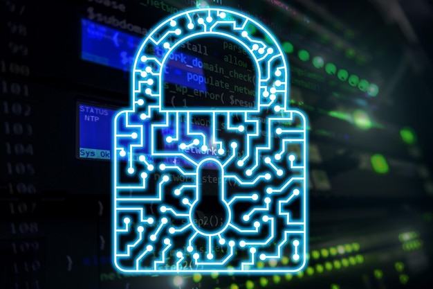 Cyber Security lock icon Information Privacy Data Protection internet and Technology concept