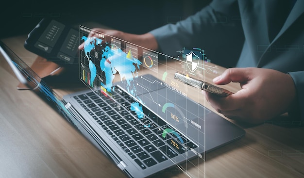 Cybersecurity concept user privacy security and encryption secure internet access Future technology and cybernetics screen padlock Internet network data protection anti hacker cybercrime