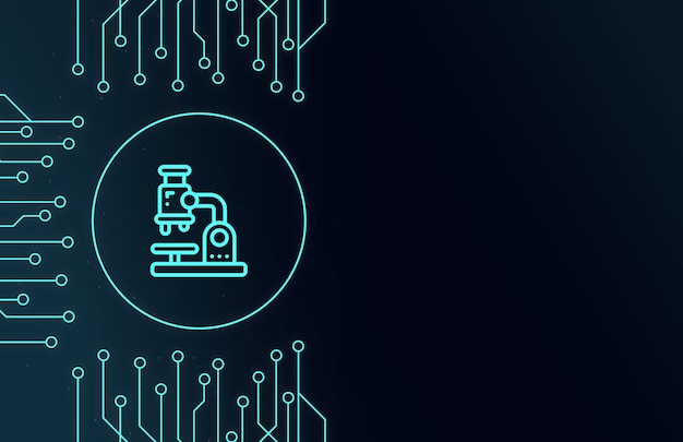 Cyberspace research microscope icon learning about news in the digital world
