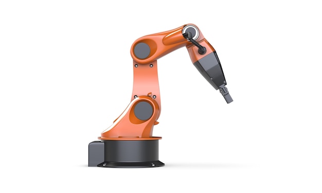d render of robot arm isolated on white