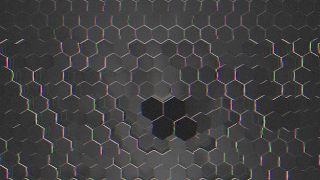 Dark black hex grid background, abstract background. Elegant and luxury style 3D illustration for business and corporate template