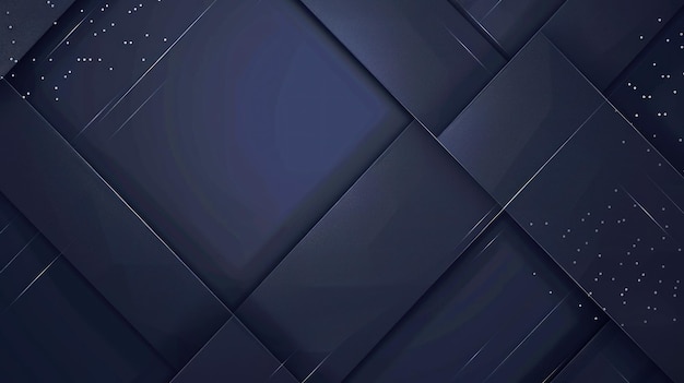 Dark blue abstract geometric background composition of square shapes with shadows