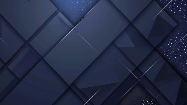 Dark blue abstract geometric background composition of square shapes with shadows