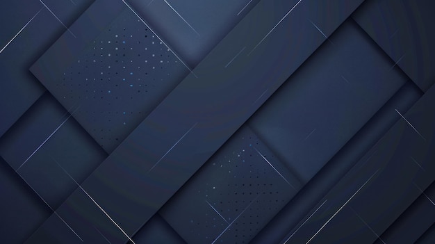 Dark blue abstract geometric background composition of square shapes with shadows