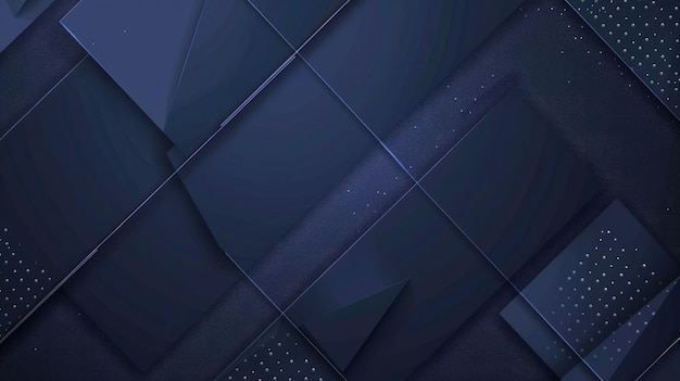 Dark blue abstract geometric background composition of square shapes with shadows