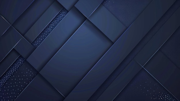 Dark blue abstract geometric background composition of square shapes with shadows