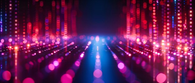 Dark club room with ultraviolet light effects and smoke setting the stage for a dramatic and energetic night scene