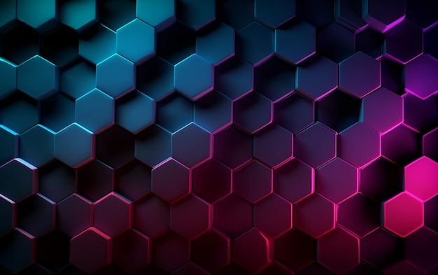 Dark hexagonal background with gradient color