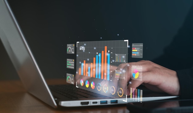 dashboard for data business analysis and data management system with kpi and metrics connected to the database for technology finance marketingoperations sales