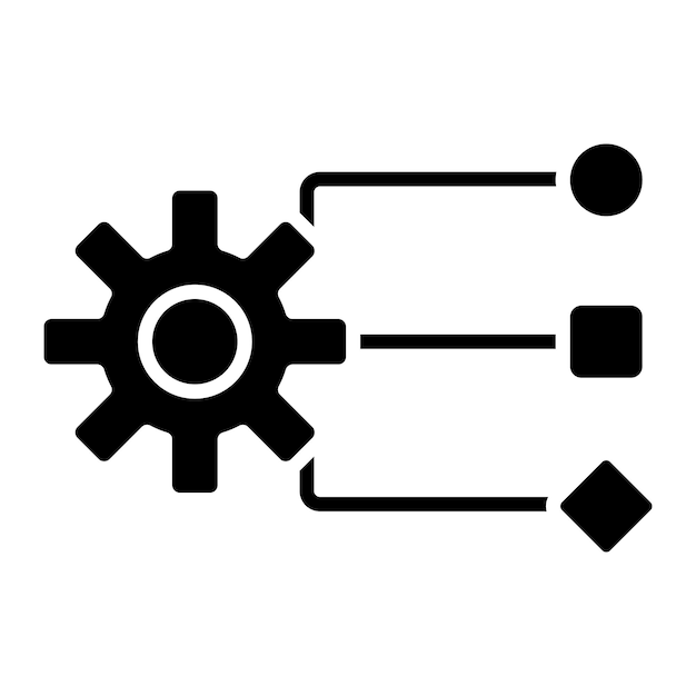 Data Management Glyph Solid Black Illustration