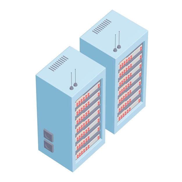 Data network server in cabinet Diagnostic test in computer room technology