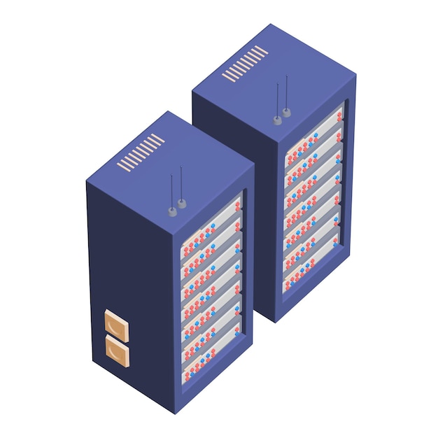 Data network server in cabinet Diagnostic test in computer room technology