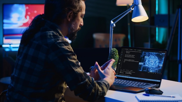data scientist updating artificial intelligence neural networks writing code