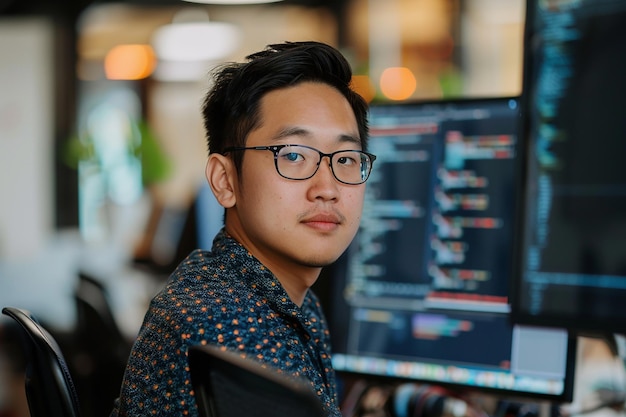 data scientist working with modern technology
