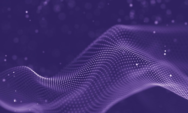Data technology abstract futuristic illustration Low poly shape with connecting dots and lines on dark background 3D rendering Big data visualization