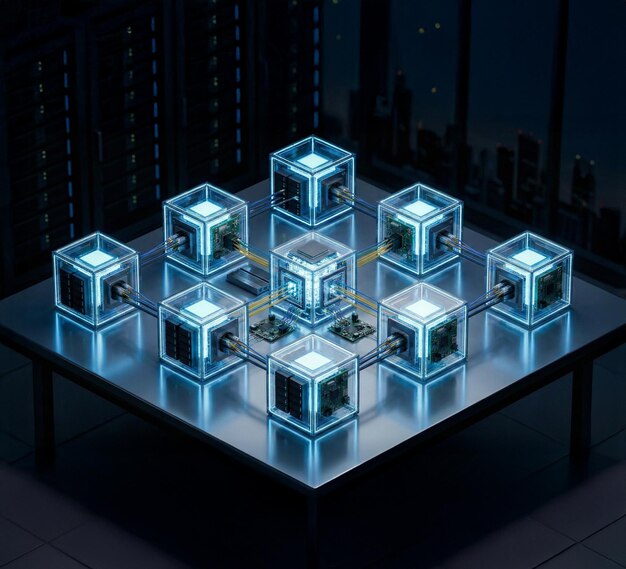 Decentralized Data Network Architecture blockchain network ledger crypto fintech blocks secure AI