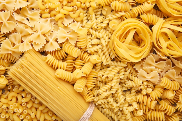 delicious mixed of pasta background, macro foto