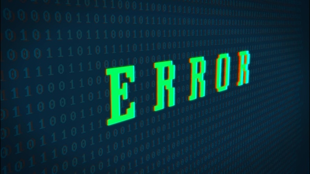 Digital background of binary code with a glitch effect on the screen The concept of coding security mining 3D rendering