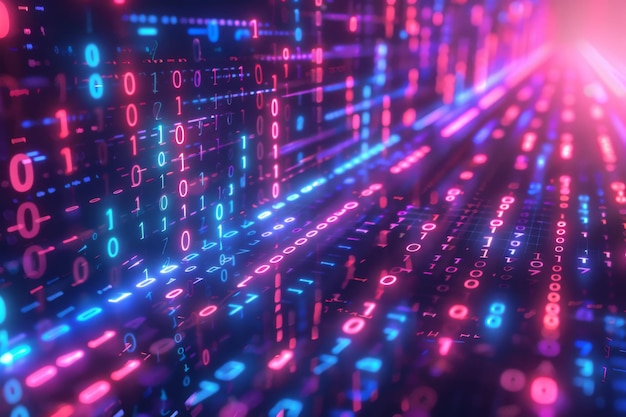 Digital Binary Technology Background created with Generative AI
