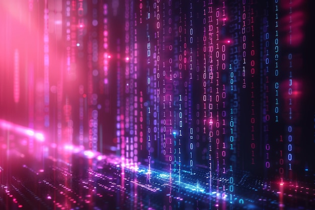 digital binary technology background created with generative ai