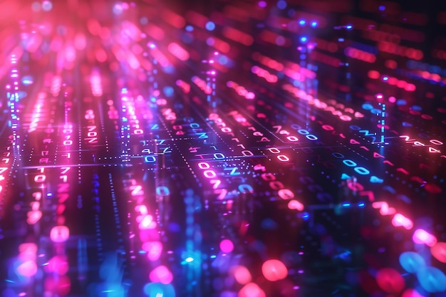 Digital Binary Technology Background created with Generative AI