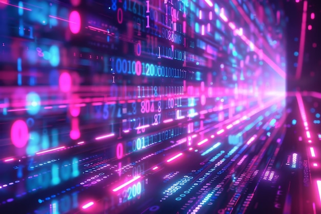 digital binary technology background created with generative ai