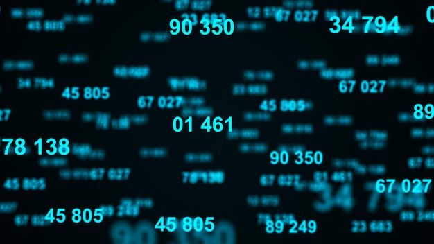 Digital blue background Information code Binary computer code 3d rendering