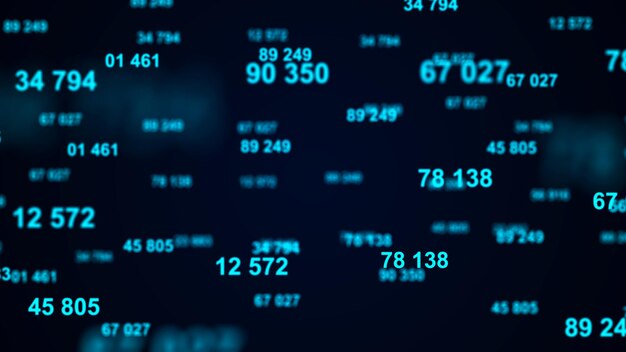 Digital blue background Information code Binary computer code 3d rendering
