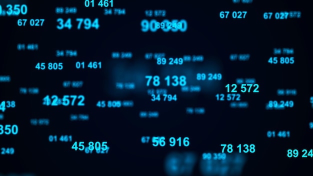Digital blue background Information code Binary computer code 3d rendering