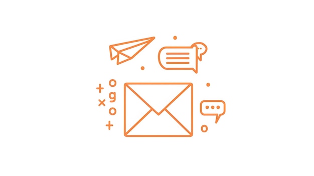 Digital CorrespondenceSleek Envelope Icon with Messaging Bubbles and Paper Plane Accent