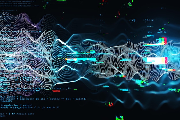 Digital glowing wave with programming interface